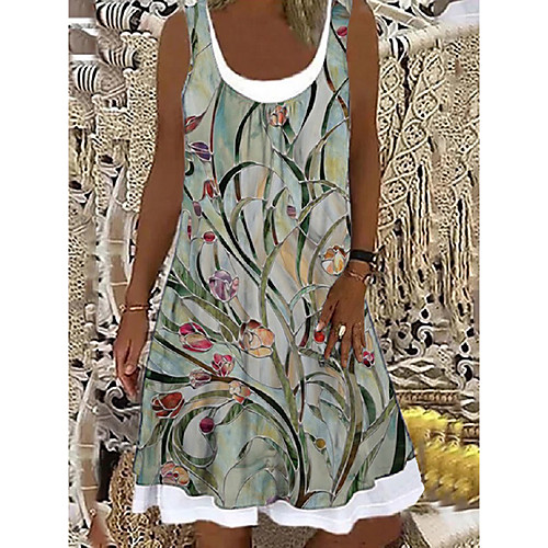 Women's Shift Dress Knee Length Dress Light Green Sleeveless Floral Print Spring Summer Boat Neck Casual Holiday Loose 2021 S M L XL XXL 3XL
Women's Shift Dress Knee Length Dress Light Green Sleeveless Floral Print Spring Summer Boat Neck Casual Holiday Loose 2021 S M L XL XXL 3XL