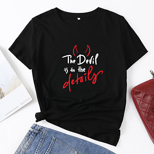 Women's T shirt Letter Print Round Neck Tops Cotton Basic Basic Top Black Blue Blushing Pink
Women's T shirt Letter Print Round Neck Tops Cotton Basic Basic Top Black Blue Blushing Pink