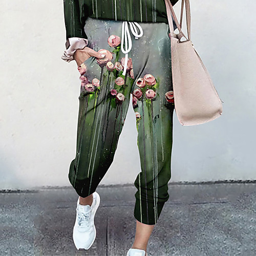 Women's Basic Soft Comfort Going out Gym Palazzo Pants Flower / Floral Full Length Pocket Elastic Drawstring Design Print Green
Women's Basic Soft Comfort Going out Gym Palazzo Pants Flower / Floral Full Length Pocket Elastic Drawstring Design Print Green