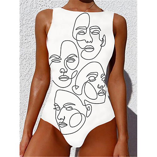 Women's One Piece Monokini Swimsuit Tummy Control Slim Abstract White Swimwear Strap Bathing Suits New Casual Sexy / Padded Bras / Beach
Women's One Piece Monokini Swimsuit Tummy Control Slim Abstract White Swimwear Strap Bathing Suits New Casual Sexy / Padded Bras / Beach