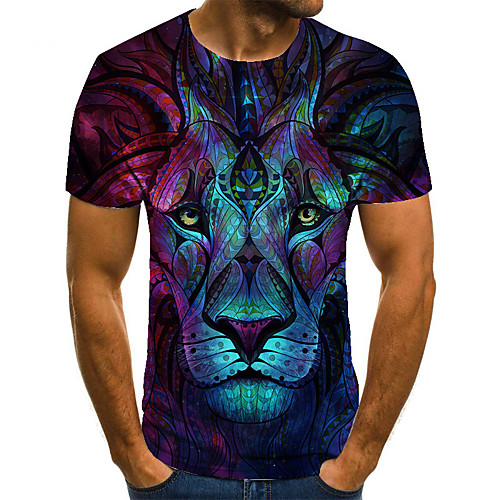 Men's Unisex Tee T shirt Shirt 3D Print Graphic Prints Lion Plus Size Print Short Sleeve Casual Tops Basic Fashion Designer Big and Tall Round Neck Blue
Men's Unisex Tee T shirt Shirt 3D Print Graphic Prints Lion Plus Size Print Short Sleeve Casual Tops Basic Fashion Designer Big and Tall Round Neck Blue