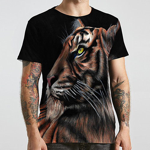Men's Unisex Tee T shirt 3D Print Graphic Prints Tiger Animal Plus Size Print Short Sleeve Casual Tops Fashion Designer Big and Tall Black
Men's Unisex Tee T shirt 3D Print Graphic Prints Tiger Animal Plus Size Print Short Sleeve Casual Tops Fashion Designer Big and Tall Black