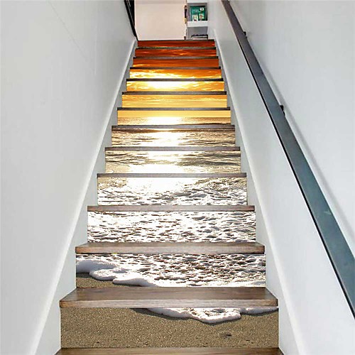 Creative 3d Stickers 13 Pieces Of Seaside Staircase Stickers At Dusk Step Renovation Stickers Self-adhesive Pvc Removable Decorative Wall Stickers
Creative 3d Stickers 13 Pieces Of Seaside Staircase Stickers At Dusk Step Renovation Stickers Self-adhesive Pvc Removable Decorative Wall Stickers