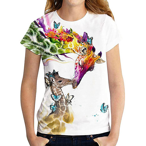 Women's Butterfly T shirt Butterfly Giraffe Animal Print Round Neck Tops Basic Basic Top White
Women's Butterfly T shirt Butterfly Giraffe Animal Print Round Neck Tops Basic Basic Top White