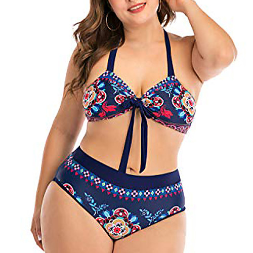 Women's Bikini 2 Piece Swimsuit High Waist Tie Knot Floral Blue Plus Size Swimwear Bathing Suits New Rustic Casual / Padded Bras / Beach
Women's Bikini 2 Piece Swimsuit High Waist Tie Knot Floral Blue Plus Size Swimwear Bathing Suits New Rustic Casual / Padded Bras / Beach