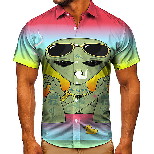 Men's Shirt 3D Print Graphic Prints Alien Button-Down Short Sleeve Street Tops Casual Fashion Classic Breathable Blue
Men's Shirt 3D Print Graphic Prints Alien Button-Down Short Sleeve Street Tops Casual Fashion Classic Breathable Blue