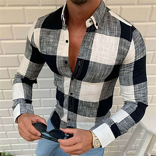Men's Shirt Checkered Button-Down Long Sleeve Casual Tops Cotton Casual Fashion Breathable Comfortable Black Red Navy Blue
Men's Shirt Checkered Button-Down Long Sleeve Casual Tops Cotton Casual Fashion Breathable Comfortable Black Red Navy Blue