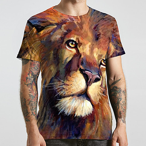Men's Unisex Tee T shirt 3D Print Graphic Prints Lion Animal Plus Size Print Short Sleeve Casual Tops Fashion Designer Big and Tall Yellow
Men's Unisex Tee T shirt 3D Print Graphic Prints Lion Animal Plus Size Print Short Sleeve Casual Tops Fashion Designer Big and Tall Yellow