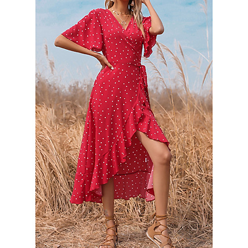 Women's A Line Dress Midi Dress Red Half Sleeve Polka Dot Fall Summer V Neck Elegant Casual 2021 XS S M L
Women's A Line Dress Midi Dress Red Half Sleeve Polka Dot Fall Summer V Neck Elegant Casual 2021 XS S M L