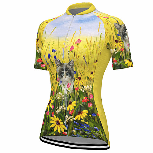 21Grams Women's Short Sleeve Cycling Jersey Summer Spandex Polyester Yellow Cat Floral Botanical Bike Jersey Top Mountain Bike MTB Road Bike Cycling Quick Dry Moisture Wicking Breathable Sports
21Grams Women's Short Sleeve Cycling Jersey Summer Spandex Polyester Yellow Cat Floral Botanical Bike Jersey Top Mountain Bike MTB Road Bike Cycling Quick Dry Moisture Wicking Breathable Sports