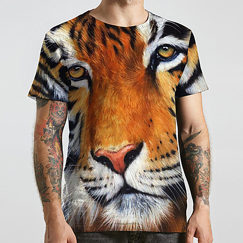 Men's Unisex Tee T shirt 3D Print Graphic Prints Tiger Animal Plus Size Print Short Sleeve Casual Tops Fashion Designer Big and Tall Yellow
Men's Unisex Tee T shirt 3D Print Graphic Prints Tiger Animal Plus Size Print Short Sleeve Casual Tops Fashion Designer Big and Tall Yellow