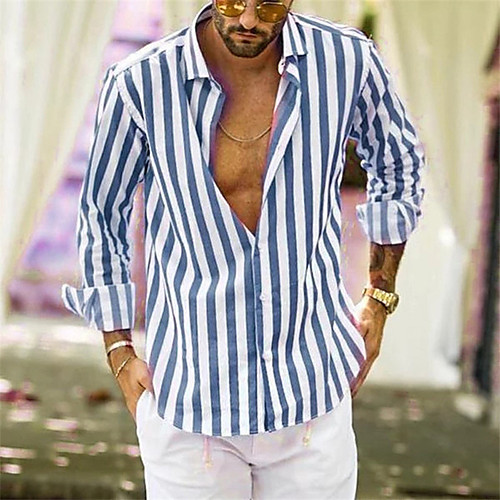 Men's Shirt Striped Button-Down Long Sleeve Casual Tops Casual Fashion Breathable Comfortable Yellow Gray Light Blue
Men's Shirt Striped Button-Down Long Sleeve Casual Tops Casual Fashion Breathable Comfortable Yellow Gray Light Blue