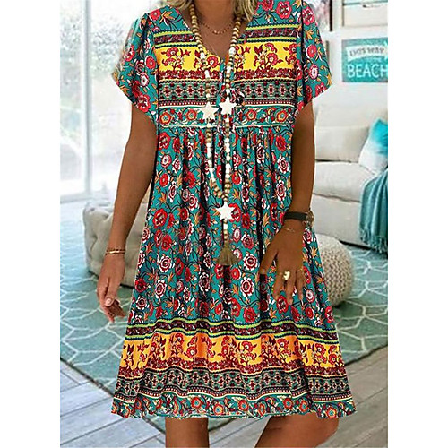 Women's T Shirt Dress Tee Dress Knee Length Dress Green Sky Blue Beige Short Sleeve Print Animal Print Spring Summer V Neck Casual / Daily Boho 2021 S M L XL XXL XXXL 4XL 5XL
Women's T Shirt Dress Tee Dress Knee Length Dress Green Sky Blue Beige Short Sleeve Print Animal Print Spring Summer V Neck Casual / Daily Boho 2021 S M L XL XXL XXXL 4XL 5XL