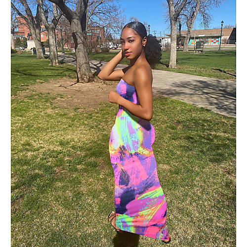 2021 amazon women's clothing plus size women's clothing european and american cross-border spring and summer colorful tie-dye strapless breast wrap dress
2021 amazon women's clothing plus size women's clothing european and american cross-border spring and summer colorful tie-dye strapless breast wrap dress