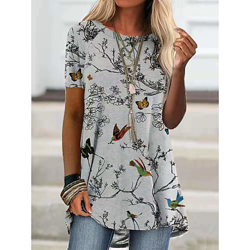 Women's Butterfly T shirt Animal Print Round Neck Tops Chinoiserie Basic Top Gray
Women's Butterfly T shirt Animal Print Round Neck Tops Chinoiserie Basic Top Gray