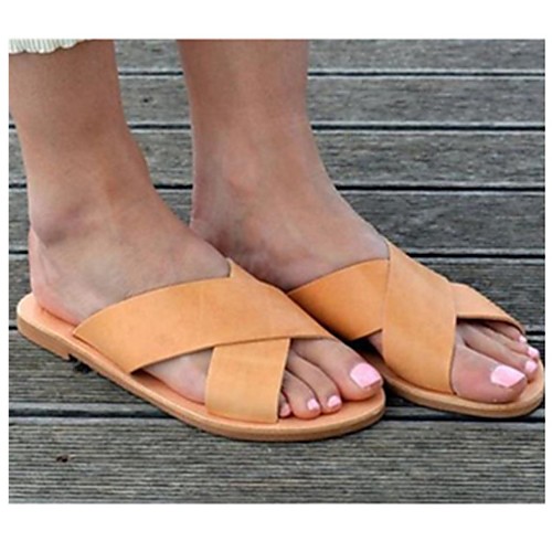 Women's Sandals Outdoor Slippers Flat Heel Round Toe PU Synthetics Light Brown Black
Women's Sandals Outdoor Slippers Flat Heel Round Toe PU Synthetics Light Brown Black