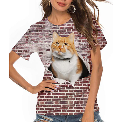 Women's 3D Printed 3D Cat T shirt Cat 3D Animal Print Round Neck Basic Tops Purple
Women's 3D Printed 3D Cat T shirt Cat 3D Animal Print Round Neck Basic Tops Purple