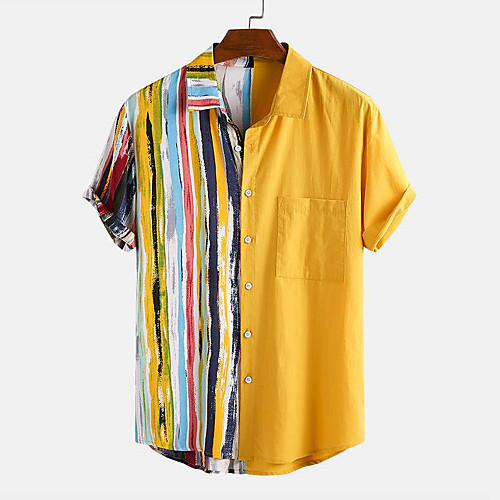 Men's Shirt Striped Button-Down Short Sleeve Casual Tops Lightweight Casual Fashion Breathable Yellow
Men's Shirt Striped Button-Down Short Sleeve Casual Tops Lightweight Casual Fashion Breathable Yellow