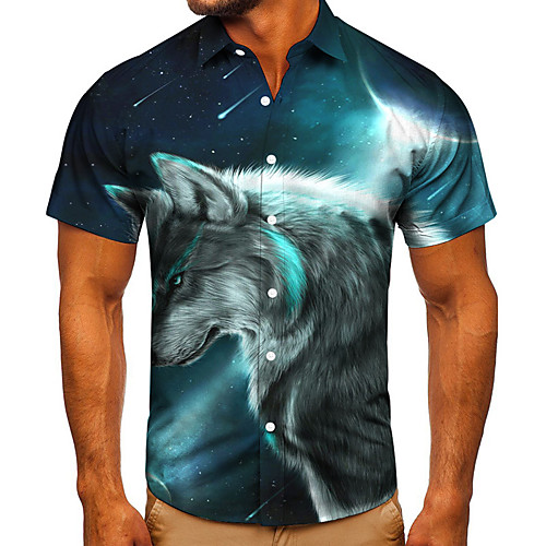 Men's Shirt 3D Print Graphic Prints Wolf Button-Down Short Sleeve Street Tops Casual Fashion Classic Breathable Blue
Men's Shirt 3D Print Graphic Prints Wolf Button-Down Short Sleeve Street Tops Casual Fashion Classic Breathable Blue