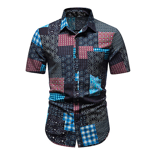 Men's Shirt Other Prints Geometric Print Short Sleeve Daily Tops Fashion Hawaiian Beach Classic Collar Black / Summer
Men's Shirt Other Prints Geometric Print Short Sleeve Daily Tops Fashion Hawaiian Beach Classic Collar Black / Summer