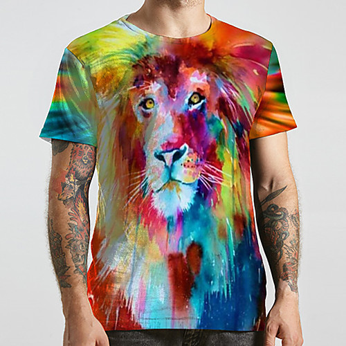 Men's Unisex Tee T shirt 3D Print Graphic Prints Lion Animal Plus Size Print Short Sleeve Casual Tops Fashion Designer Big and Tall Rainbow
Men's Unisex Tee T shirt 3D Print Graphic Prints Lion Animal Plus Size Print Short Sleeve Casual Tops Fashion Designer Big and Tall Rainbow