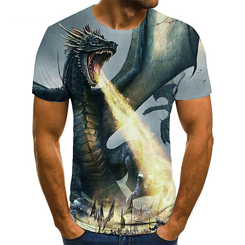 Men's Unisex Tee T shirt Shirt 3D Print Dragon Graphic Prints Plus Size Print Short Sleeve Casual Tops Basic Fashion Designer Big and Tall Round Neck Blue 
Men's Unisex Tee T shirt Shirt 3D Print Dragon Graphic Prints Plus Size Print Short Sleeve Casual Tops Basic Fashion Designer Big and Tall Round Neck Blue