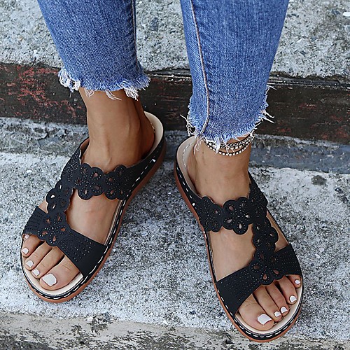 Women's Sandals Comfort Shoes Wedge Heel Round Toe PU Sequin Solid Colored Black Champagne Brown
Women's Sandals Comfort Shoes Wedge Heel Round Toe PU Sequin Solid Colored Black Champagne Brown