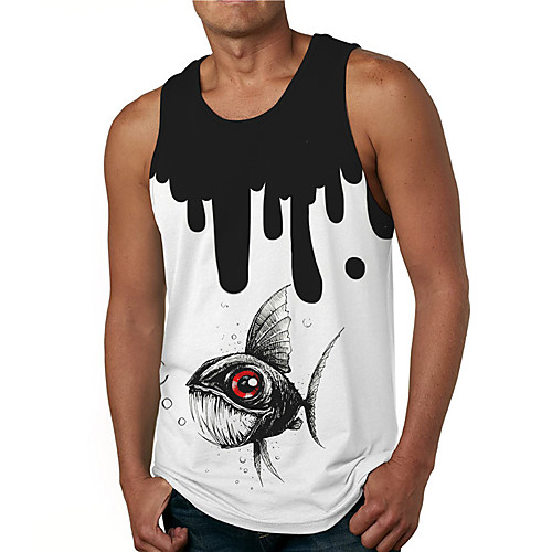 Men's Tank Top Undershirt Shirt 3D Print Graphic Prints Fish Print Sleeveless Daily Tops Casual Designer Big and Tall Round Neck Black / White / Summer
Men's Tank Top Undershirt Shirt 3D Print Graphic Prints Fish Print Sleeveless Daily Tops Casual Designer Big and Tall Round Neck Black / White / Summer