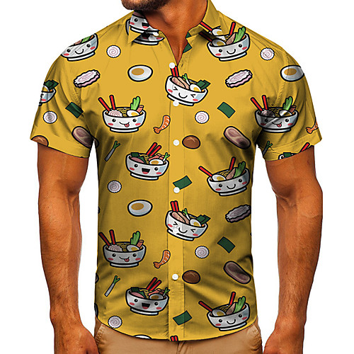 Men's Shirt 3D Print Graphic Prints Noodle Button-Down Short Sleeve Street Tops Casual Fashion Classic Breathable Yellow
Men's Shirt 3D Print Graphic Prints Noodle Button-Down Short Sleeve Street Tops Casual Fashion Classic Breathable Yellow