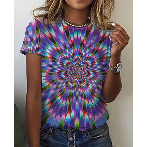 Women's 3D Printed Geometric T shirt Graphic Optical Illusion 3D Print Round Neck Basic Tops Purple
Women's 3D Printed Geometric T shirt Graphic Optical Illusion 3D Print Round Neck Basic Tops Purple