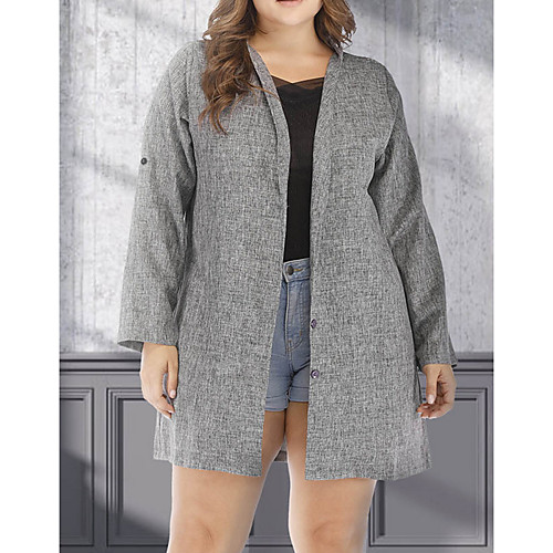 Women's Plus Size Coat Button Plain Long Turndown Work Fall & Winter Gray Big Size XL XXL 3XL 4XL 5XL
Women's Plus Size Coat Button Plain Long Turndown Work Fall & Winter Gray Big Size XL XXL 3XL 4XL 5XL