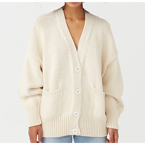 Women's Pocket Solid Color Cardigan Long Sleeve Sweater Cardigans Deep V Fall Winter Blue Blushing Pink Khaki
Women's Pocket Solid Color Cardigan Long Sleeve Sweater Cardigans Deep V Fall Winter Blue Blushing Pink Khaki