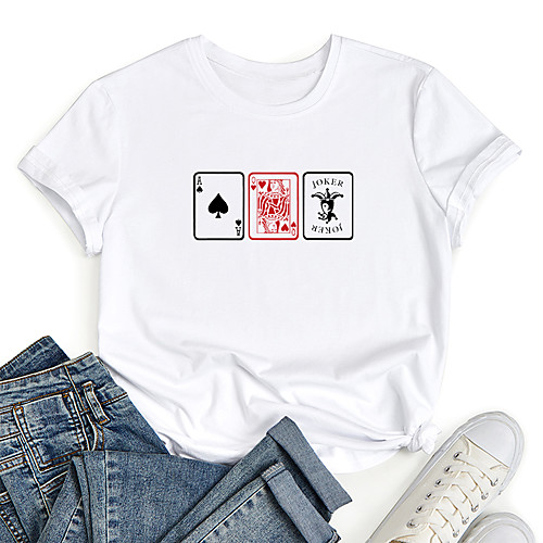 Women's T shirt Graphic Print Round Neck Tops 100% Cotton Basic Basic Top White
Women's T shirt Graphic Print Round Neck Tops 100% Cotton Basic Basic Top White