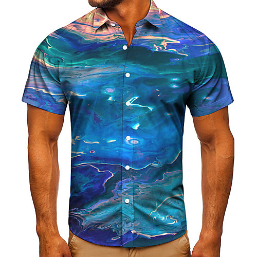 Men's Shirt 3D Print Graphic Prints Running water Button-Down Short Sleeve Street Tops Casual Fashion Classic Breathable Blue
Men's Shirt 3D Print Graphic Prints Running water Button-Down Short Sleeve Street Tops Casual Fashion Classic Breathable Blue