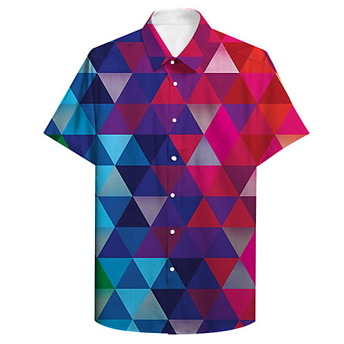 Men's Shirt 3D Print Geometry Plus Size 3D Print Button-Down Short Sleeve Casual Tops Casual Fashion Breathable Comfortable Red / Sports
Men's Shirt 3D Print Geometry Plus Size 3D Print Button-Down Short Sleeve Casual Tops Casual Fashion Breathable Comfortable Red / Sports