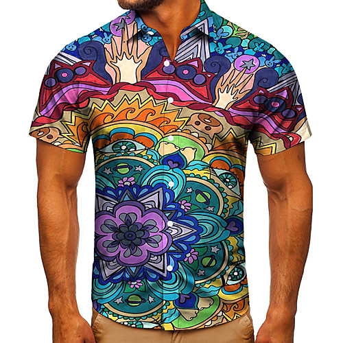 Men's Shirt 3D Print Floral Graphic Prints Button-Down Short Sleeve Street Tops Casual Fashion Classic Breathable Rainbow
Men's Shirt 3D Print Floral Graphic Prints Button-Down Short Sleeve Street Tops Casual Fashion Classic Breathable Rainbow