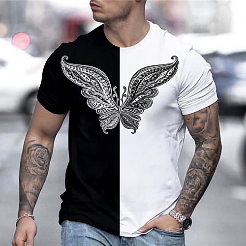 Men's Tee T shirt Shirt 3D Print Butterfly Graphic Prints Print Short Sleeve Daily Tops Casual Designer Big and Tall Round Neck Black / White / Summer
Men's Tee T shirt Shirt 3D Print Butterfly Graphic Prints Print Short Sleeve Daily Tops Casual Designer Big and Tall Round Neck Black / White / Summer