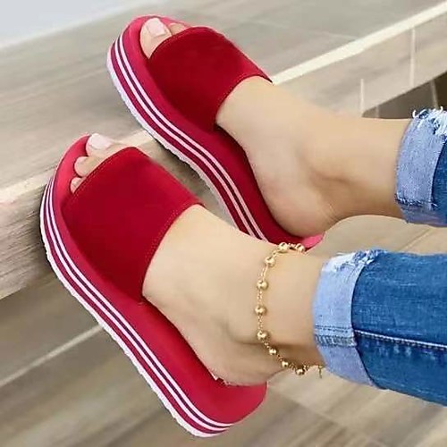 Women's Sandals Platform Sandals Outdoor Slippers Flat Heel Round Toe PU Flower Solid Colored White Light Red Black
Women's Sandals Platform Sandals Outdoor Slippers Flat Heel Round Toe PU Flower Solid Colored White Light Red Black