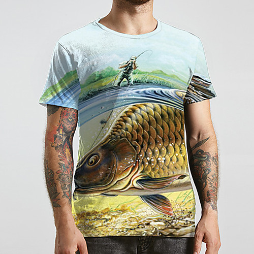 Men's Unisex Tee T shirt 3D Print Graphic Prints Fish Plus Size Print Short Sleeve Casual Tops Basic Designer Big and Tall Blue
Men's Unisex Tee T shirt 3D Print Graphic Prints Fish Plus Size Print Short Sleeve Casual Tops Basic Designer Big and Tall Blue