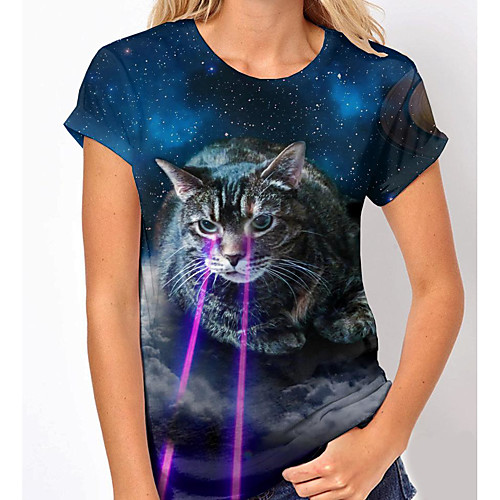 Women's Cat 3D Printed 3D Cat T shirt Galaxy Cat 3D Print Round Neck Basic Tops Navy Blue
Women's Cat 3D Printed 3D Cat T shirt Galaxy Cat 3D Print Round Neck Basic Tops Navy Blue