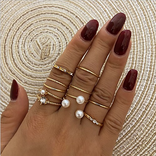 Women's Band Ring Ring Set Vintage Style Simple Fashion European Sweet Imitation Pearl Rhinestone Earrings Jewelry Gold For Anniversary Party Evening Street Prom Festival 8pcs
Women's Band Ring Ring Set Vintage Style Simple Fashion European Sweet Imitation Pearl Rhinestone Earrings Jewelry Gold For Anniversary Party Evening Street Prom Festival 8pcs