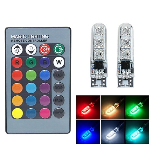 2pcs/set T10 w5w RGB LED Bulb 6SMD 5050 canbus 194 168 Car With Remote Controller Flash/Strobe Reading Wedge Light Clearance lights
2pcs/set T10 w5w RGB LED Bulb 6SMD 5050 canbus 194 168 Car With Remote Controller Flash/Strobe Reading Wedge Light Clearance lights