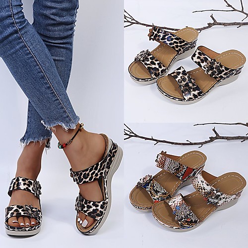 Women's Sandals Wedge Sandals Wedge Heel Round Toe PU Leopard Leopard Rainbow
Women's Sandals Wedge Sandals Wedge Heel Round Toe PU Leopard Leopard Rainbow