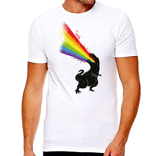 Men's Unisex Tee T shirt Hot Stamping Rainbow Graphic Prints Dinosaur Plus Size Print Short Sleeve Casual Tops Cotton Basic Designer Big and Tall White
Men's Unisex Tee T shirt Hot Stamping Rainbow Graphic Prints Dinosaur Plus Size Print Short Sleeve Casual Tops Cotton Basic Designer Big and Tall White