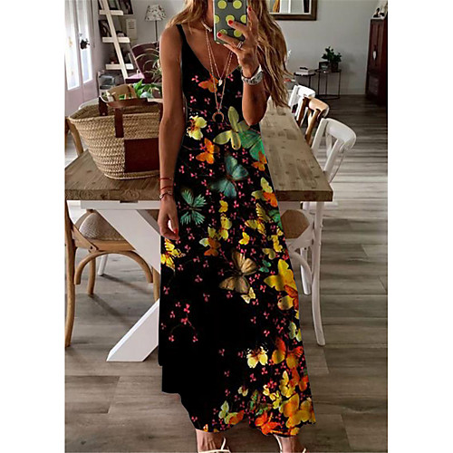 Women's A Line Dress Maxi long Dress Black Sleeveless Butterfly Animal Print Spring Summer V Neck Casual Holiday 2021 S M L XL XXL 3XL
Women's A Line Dress Maxi long Dress Black Sleeveless Butterfly Animal Print Spring Summer V Neck Casual Holiday 2021 S M L XL XXL 3XL