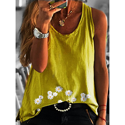 Women's Floral Theme Tank Top T shirt Floral Daisy Print U Neck Basic Streetwear Tops Blue Yellow Green
Women's Floral Theme Tank Top T shirt Floral Daisy Print U Neck Basic Streetwear Tops Blue Yellow Green