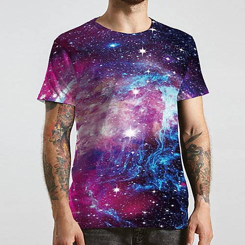 Men's Unisex Tee T shirt 3D Print Galaxy Graphic Prints Plus Size Print Short Sleeve Casual Tops Basic Designer Big and Tall Purple
Men's Unisex Tee T shirt 3D Print Galaxy Graphic Prints Plus Size Print Short Sleeve Casual Tops Basic Designer Big and Tall Purple