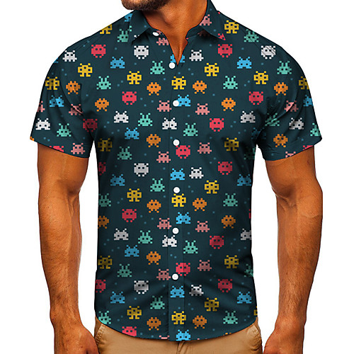 Men's Shirt 3D Print Cartoon Graphic Prints Button-Down Short Sleeve Street Tops Casual Fashion Classic Breathable Navy Blue
Men's Shirt 3D Print Cartoon Graphic Prints Button-Down Short Sleeve Street Tops Casual Fashion Classic Breathable Navy Blue