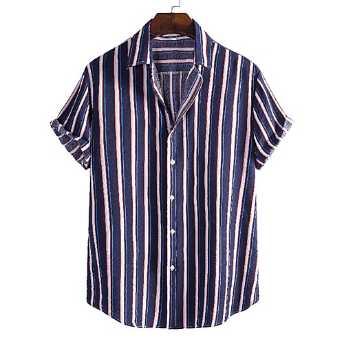 Men's Shirt Other Prints Striped Graphic Short Sleeve Daily Tops Casual Navy Blue
Men's Shirt Other Prints Striped Graphic Short Sleeve Daily Tops Casual Navy Blue