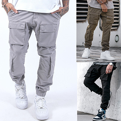 Men's Sporty Casual / Sporty Streetwear Quick Dry Breathable Soft Daily Sports Pants Tactical Cargo Trousers Pants Solid Color Full Length Drawstring Elastic Waist Black Grey Green
Men's Sporty Casual / Sporty Streetwear Quick Dry Breathable Soft Daily Sports Pants Tactical Cargo Trousers Pants Solid Color Full Length Drawstring Elastic Waist Black Grey Green